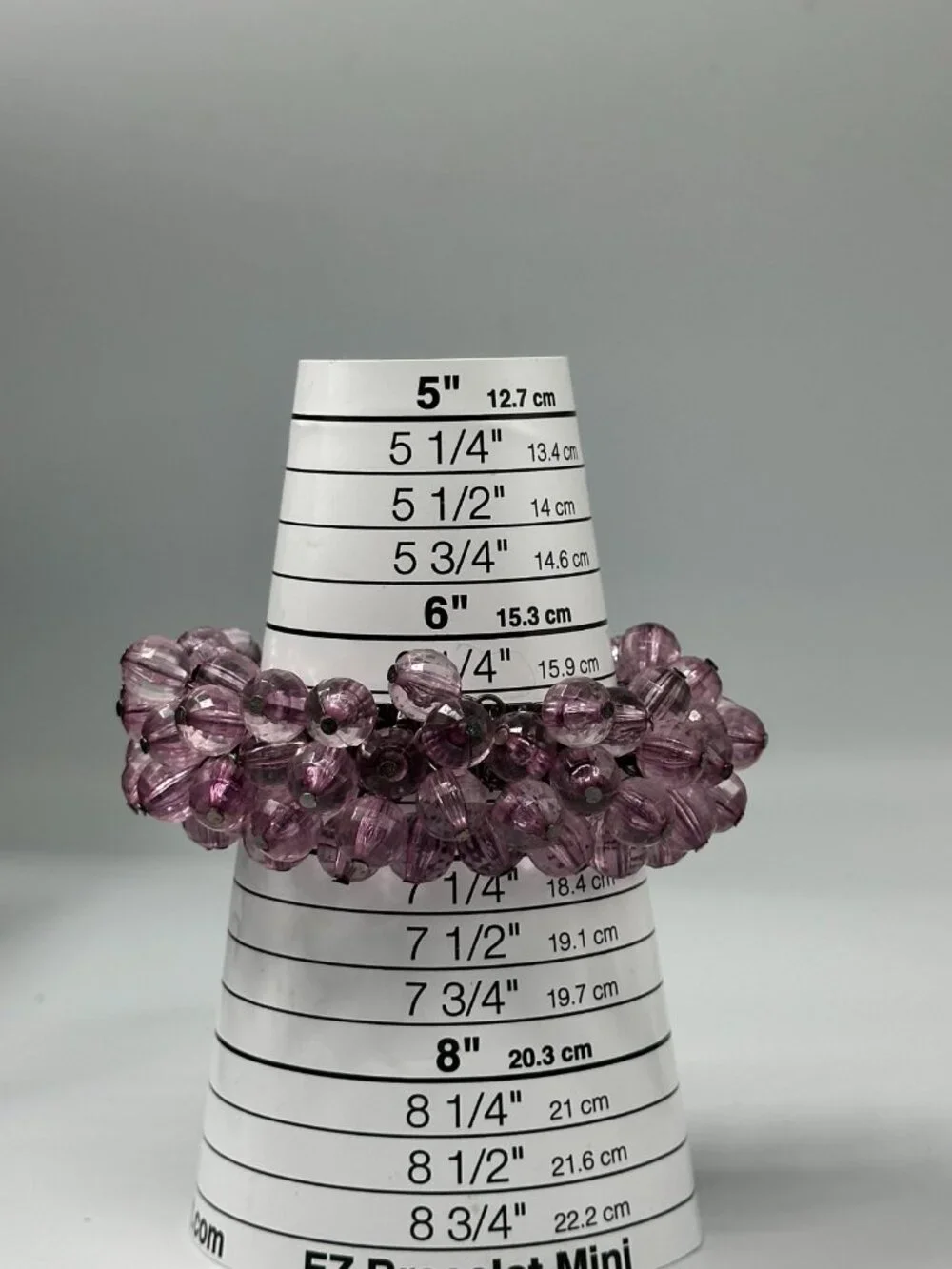 Vintage Cha Cha Expansion Bracelet Purple Faceted Round Beads Silver Tone